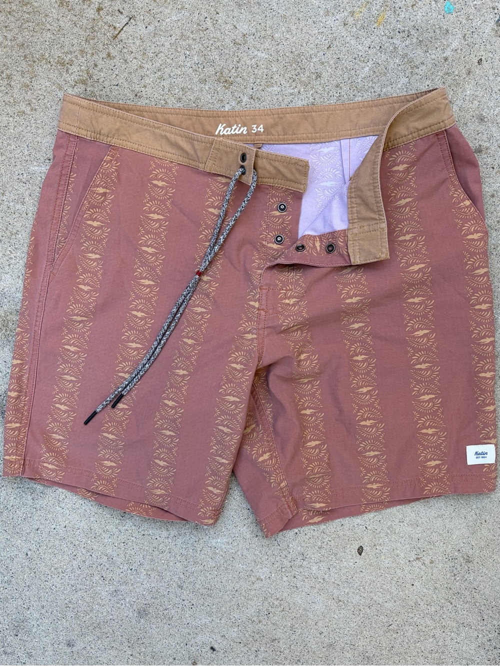 Men's Katin Shorts Multicolor Board 34 String Logo Surf Beach Swim Active Casual